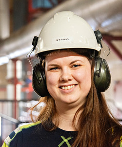 Stina Eriksson pluggar till energisystemingenjör på Högskolan i Gävle. Hon har gjort sin co-op-praktik på Sandviken Energi och värmeverket