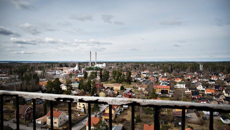 Utsikt över kraftvärmeverket från gamla vattentornet